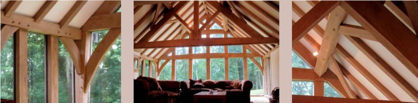 The interior woodwork in the extension